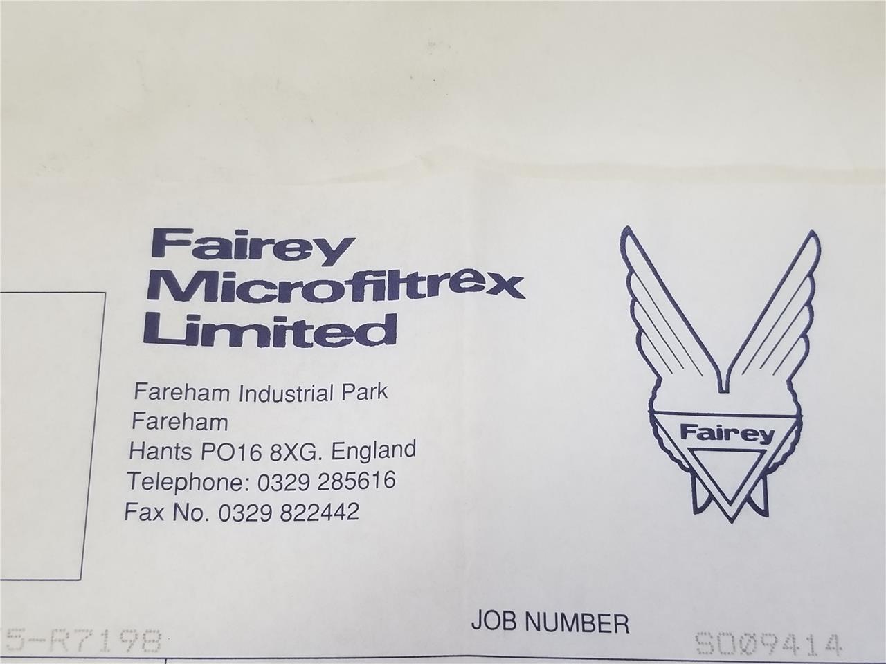 Fairey Microfiltrex M99184 Spinner Part