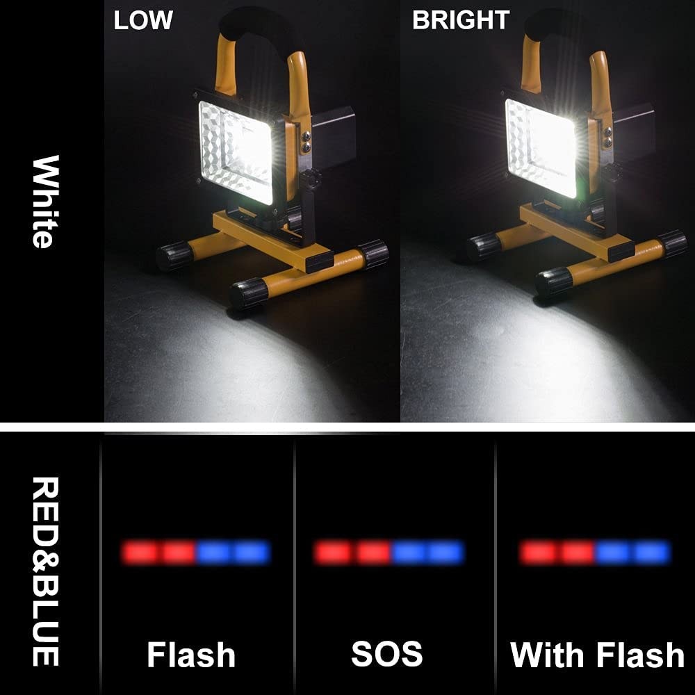 Projecteur Portable LED Work Light, Waterproof, Adjustable (White)