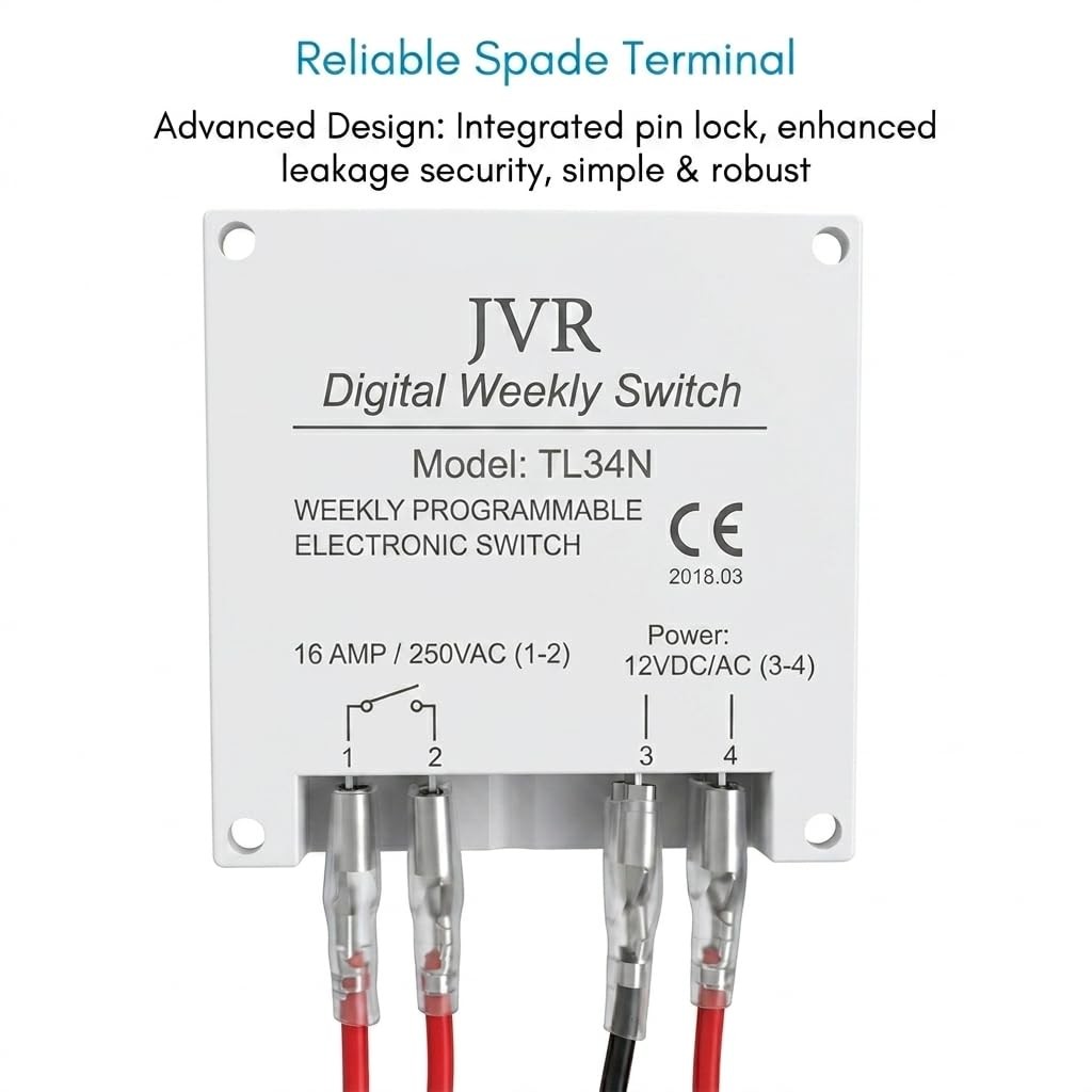 12V Timer Switch - Programmable, DC/AC/Solar Battery Powered | 12 Volt White