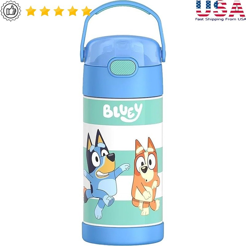 Insulated Stainless Steel Kids Water Bottle W/ Hygienic Straw Cold 12 Hours New