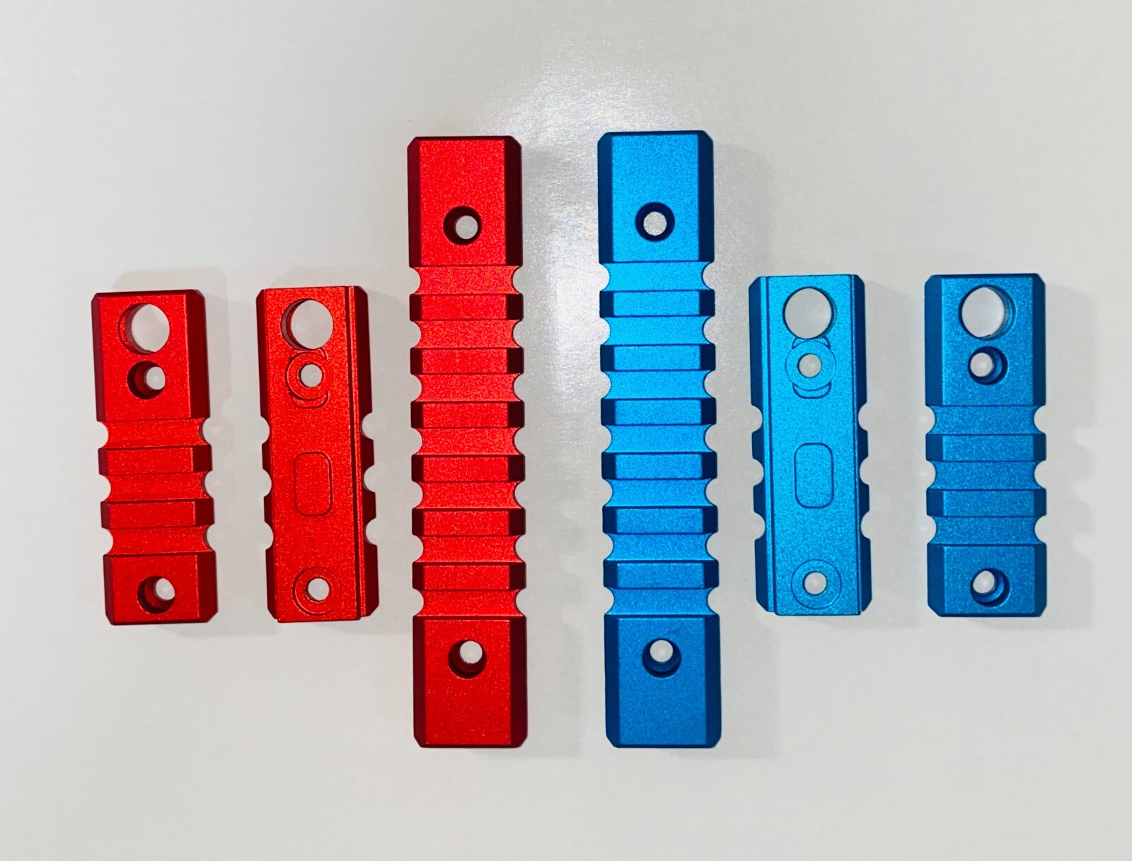 3 PCS  M-Lok Picatinny Rail Tactical Red&Blue Rail Section With QD Swivel Port