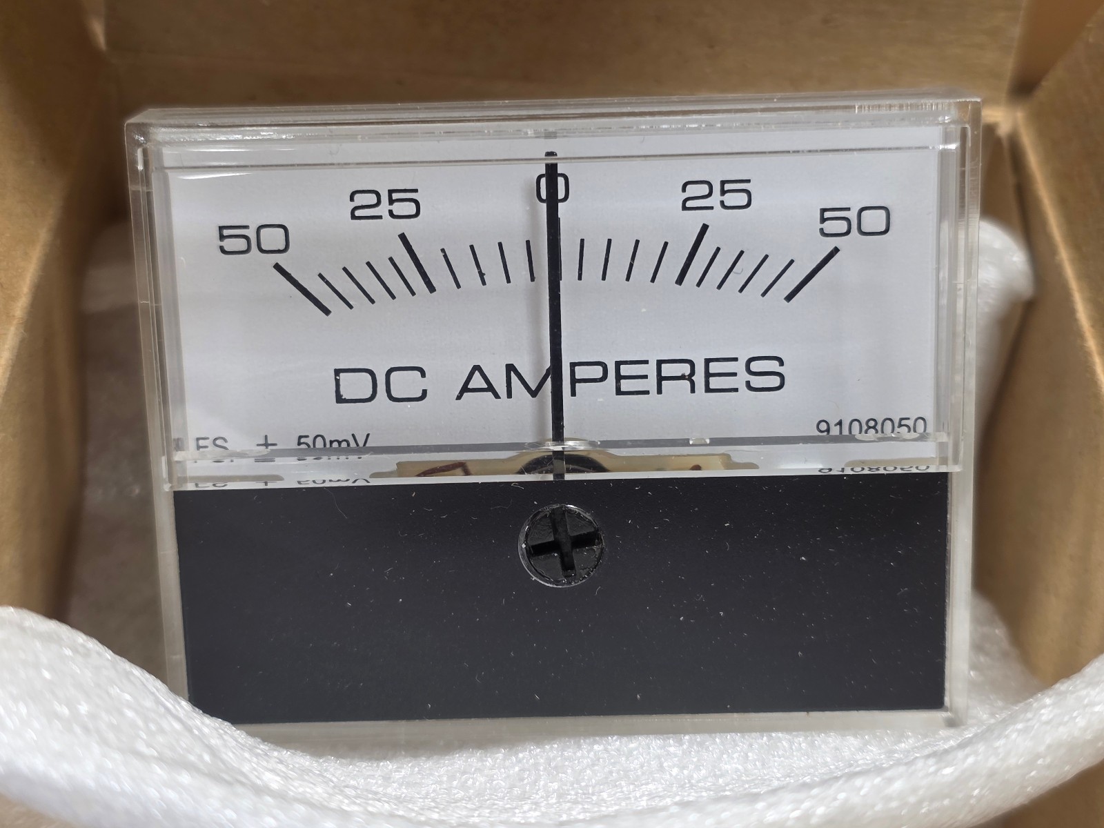 HOYT DC Ammeter CK-910-50/0/50MVDC-50/0/50A, 50/0/50A, Bass 140-1620-051 (NOS)