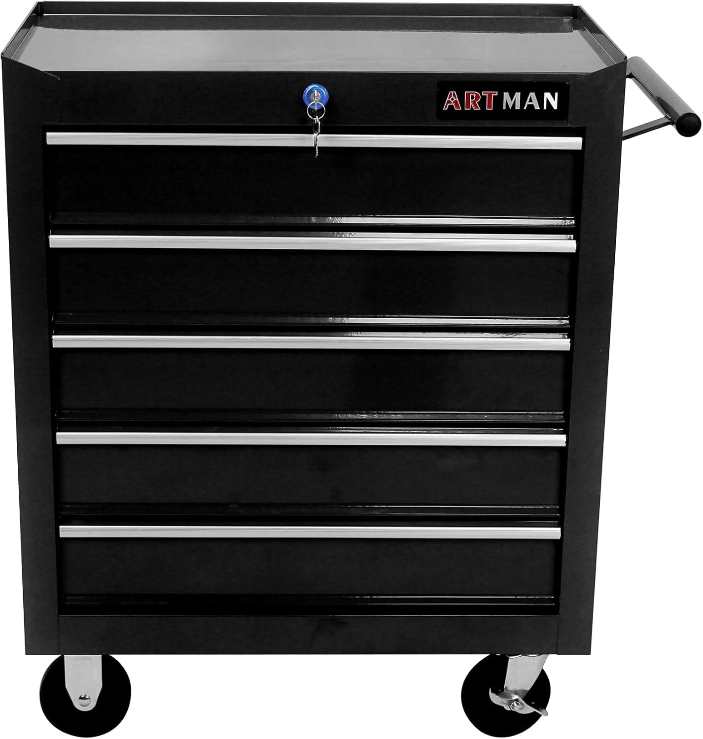 Larmliss 5-Drawer Rolling Tool Cart, Rolling Tool Box on Wheels, Lockable Home R