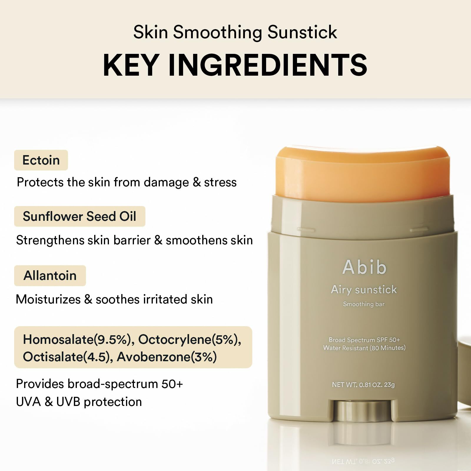 Abib Airy Sunstick Protection Bar Broad Spectrum SPF50+ 23 g | In Stock” ✅