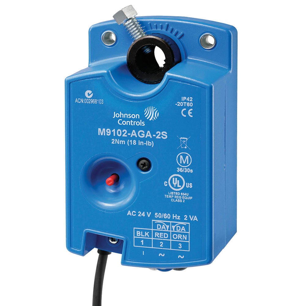 JOHNSON CONTROLS M9104-GGA-2S Actuator, Damper, 35 in-lb, 24V AC 41P470