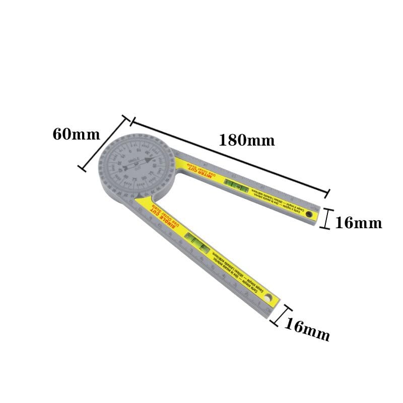 Miter Saw Protractor, Plastic Protractor Angle Finder 60x180mm 360 Degree High
