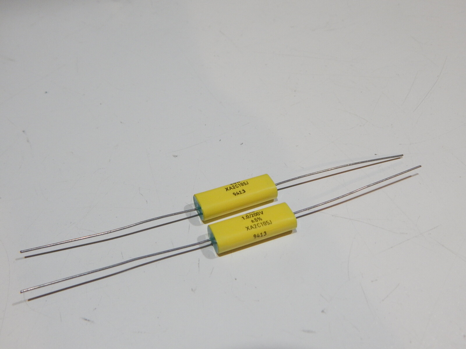 1UF 200V 5% AXIAL POLY FILM CAPACITOR AUDIO AMP - LOT OF 2 - USA FAST SHIP