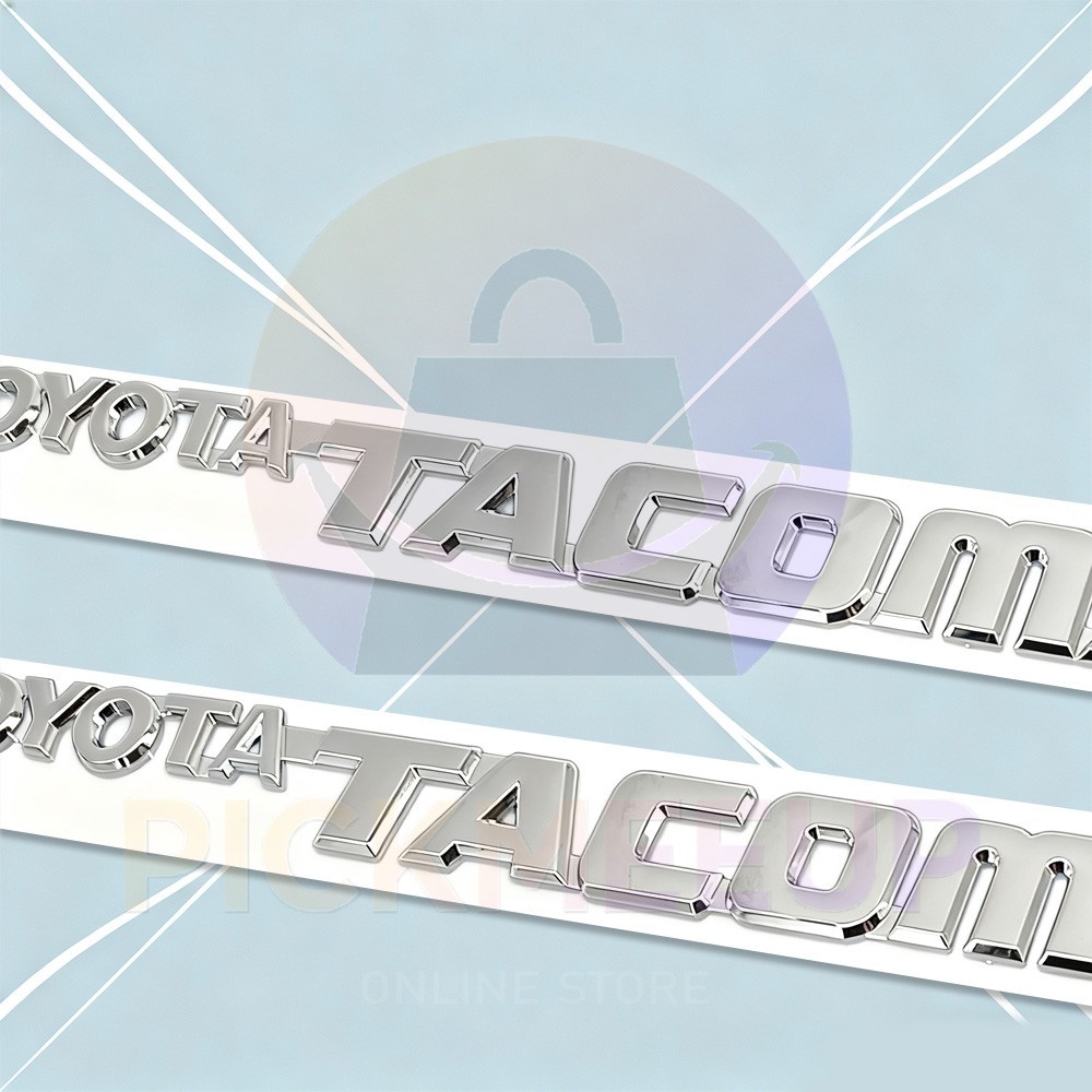 For 1995-2004 Tacoma Emblem Badge Letter Front Door Side Adhesive Chrome 2pc/set