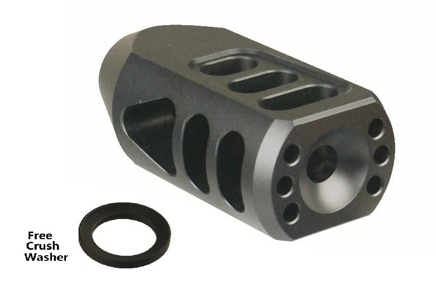 Aluminum 6082 T6 Tanker Style Muzzle Brake 1/2x28 TPI For .22 .223 5.56 5.7x28