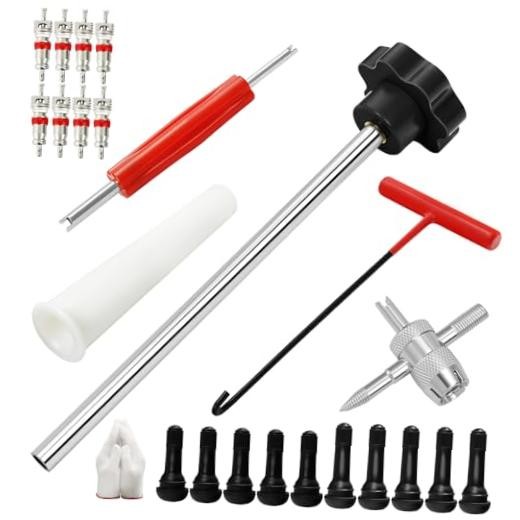23PCS Tire Valve Stem Tool，Quick Change Valve Installer Kit with Set A