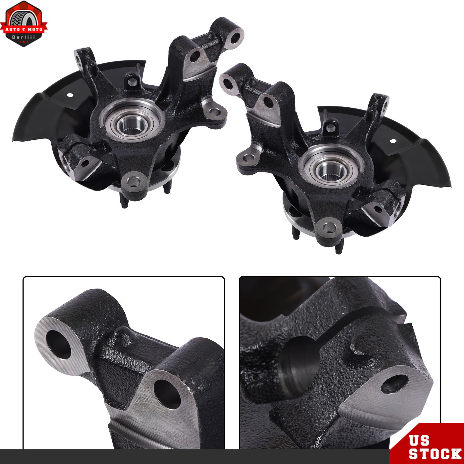 For Ford Edge 2007-2010 Pair Front Wheel Hub Bearing Steering Knuckle Assembly