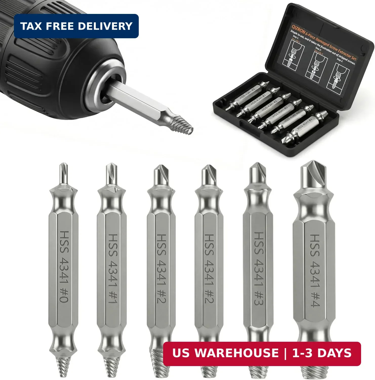 Gifts for Men, Damaged Screw Extractor Set - Remover for Stripped Head Screws Nu