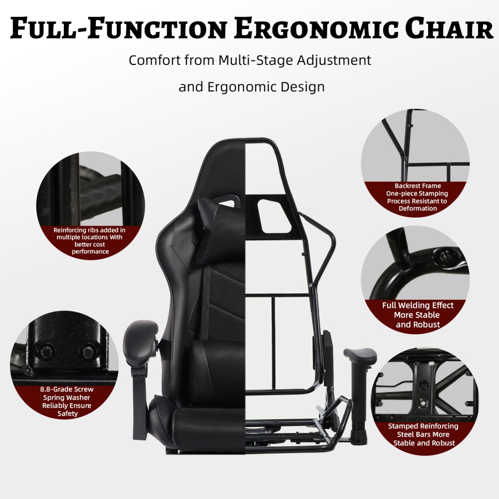 Gaming Chair with Massage,Ergonomic PC Computer Chair with Footrest Comfortable