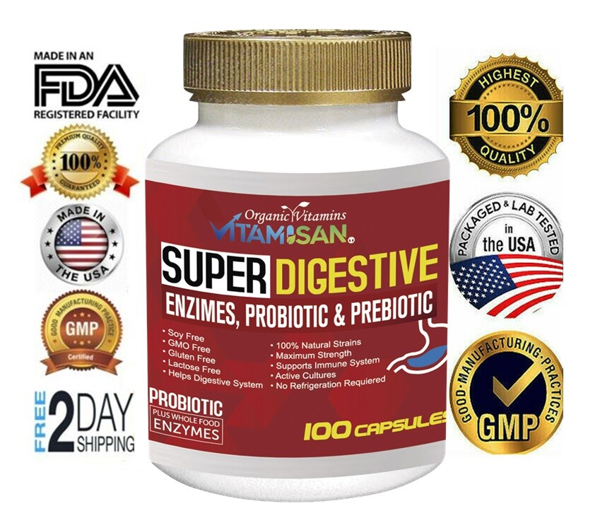 Probiotics 100 Billion CFU Potency Digestive Immune Health 100 Capsules DIGESTIV
