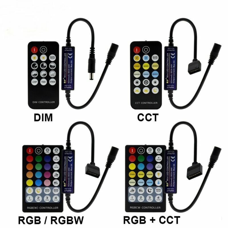 LED Strip RF Remote Controller for Single Color Double White RGB RGBW / RGBCCT