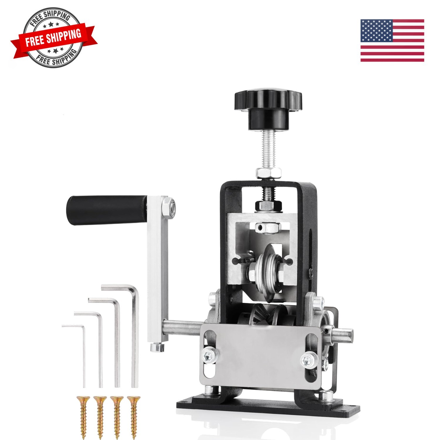 Manual Wire Stripping Machine, 2 IN 1 Drill-Powered/Hand Crank Wire Peeler Ma...