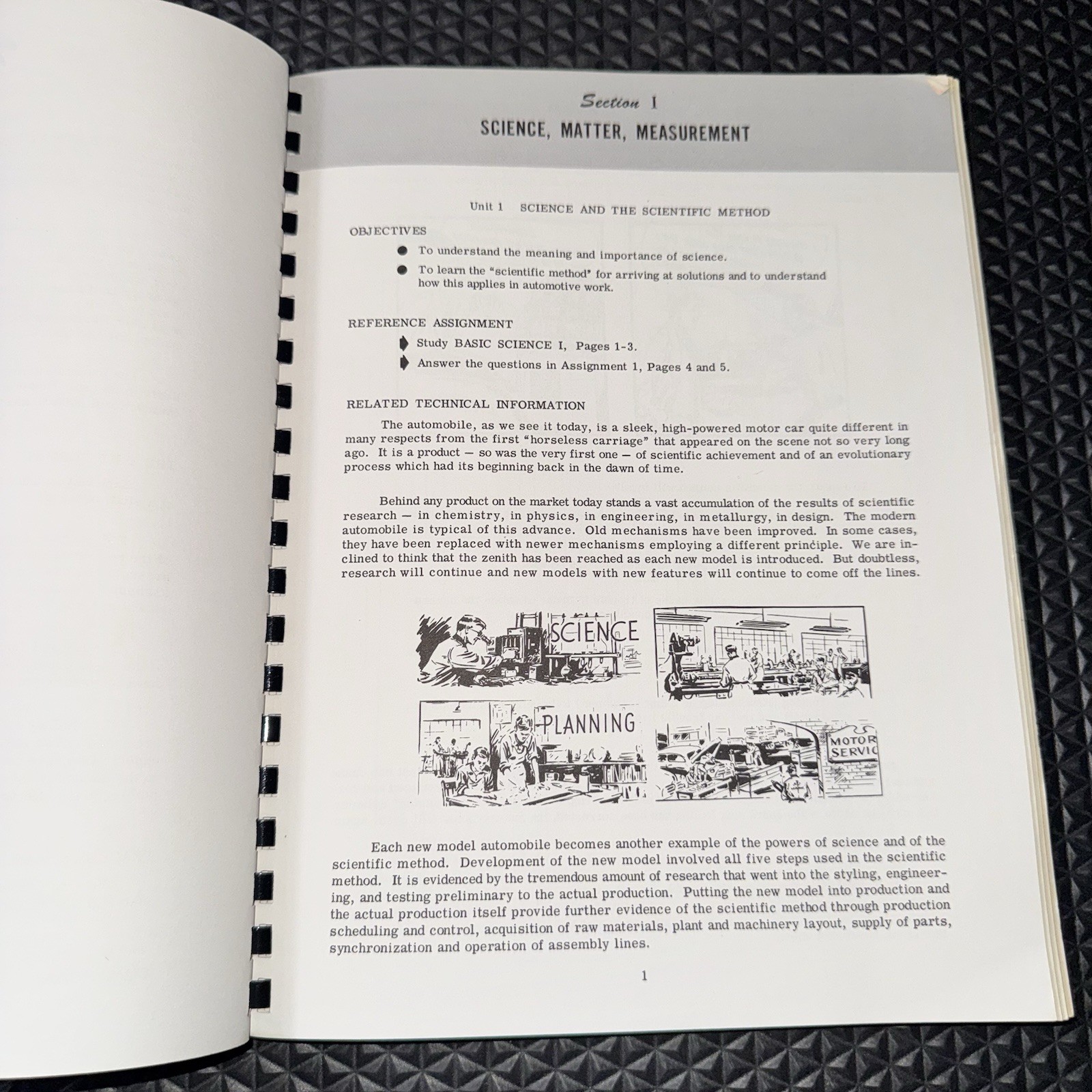 Vtg 1958 Automotive Trades Book - A BASIC SCIENCE WORKBOOK - Tech Service Guide