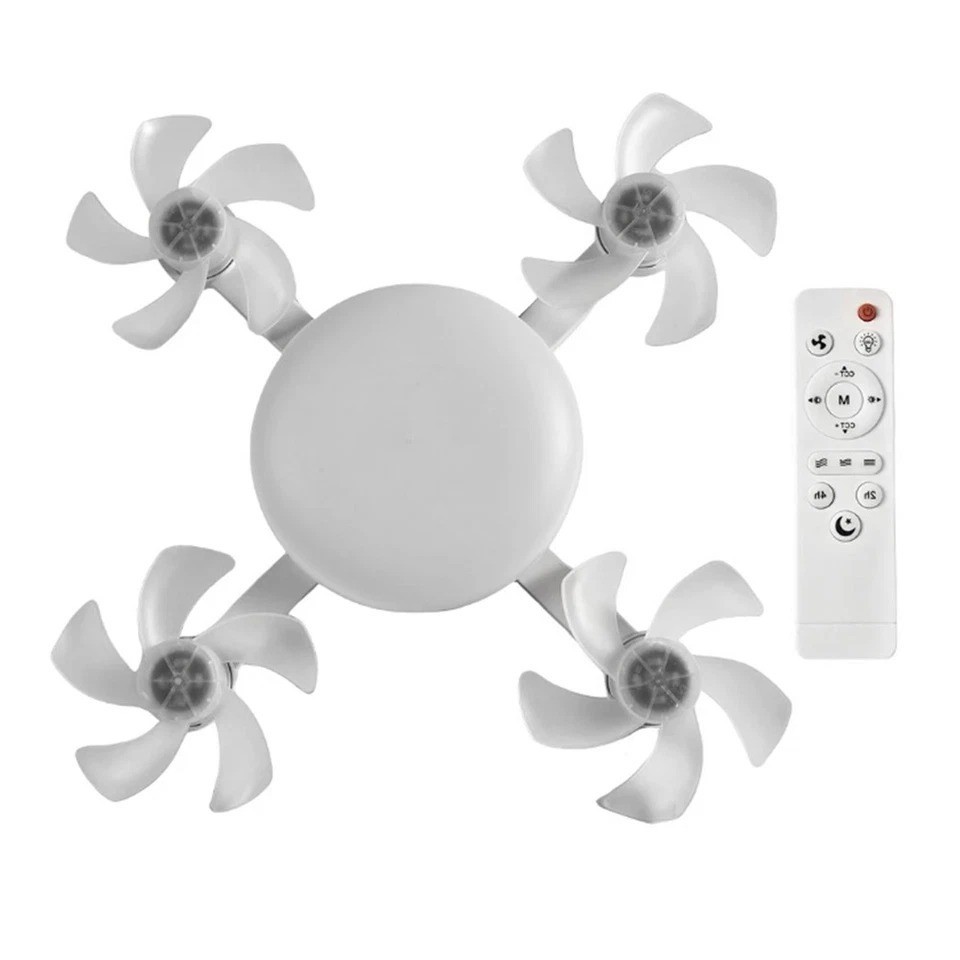 Ceiling Fan Light E27 LED 60W Drone Shaped Remote Control Dimmer Function I4T4