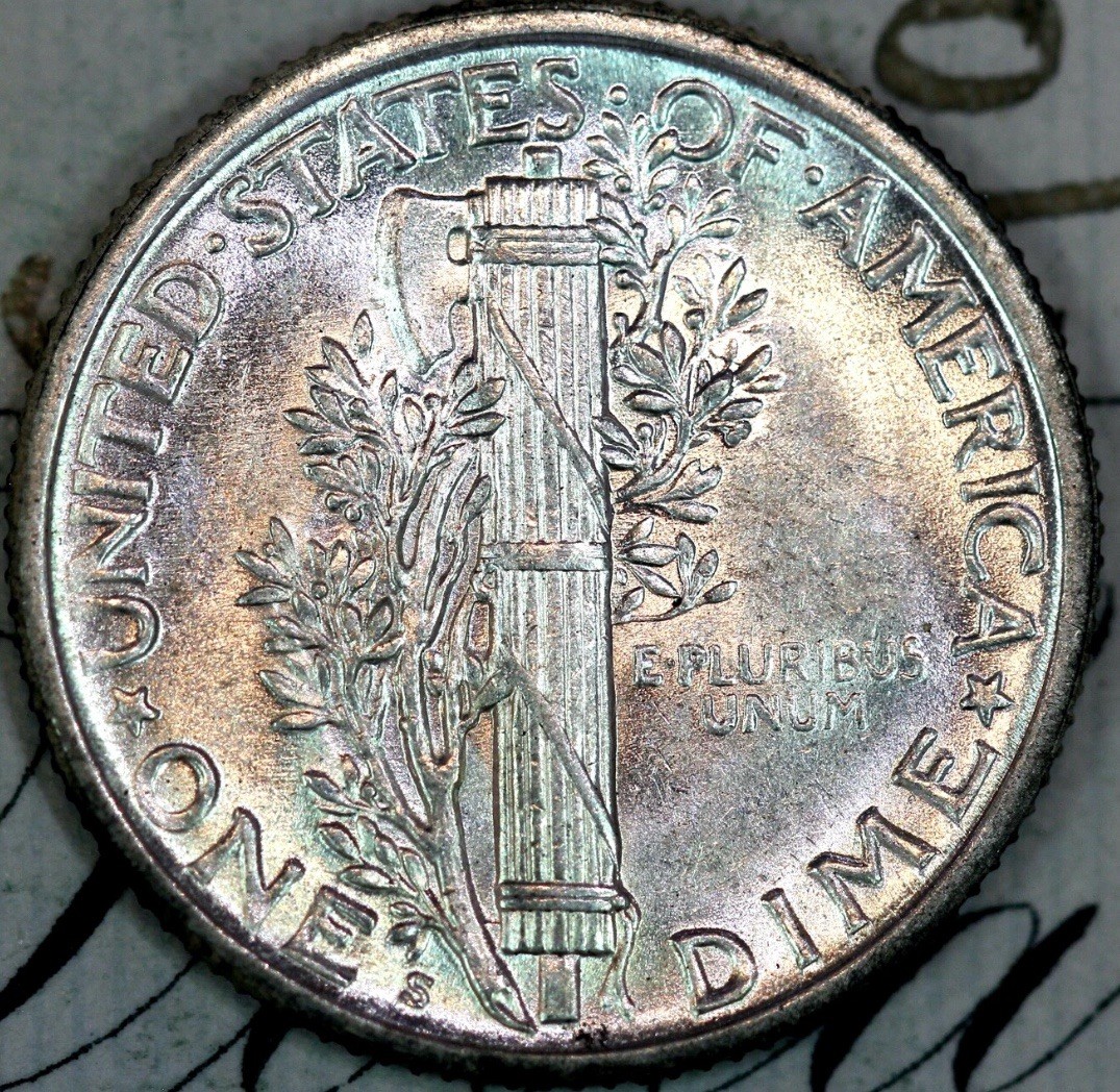 1917-S SUPERB+ GEM BU MS MERCURY SILVER DIME #DC71 FROM ORIGINAL COLLECTION