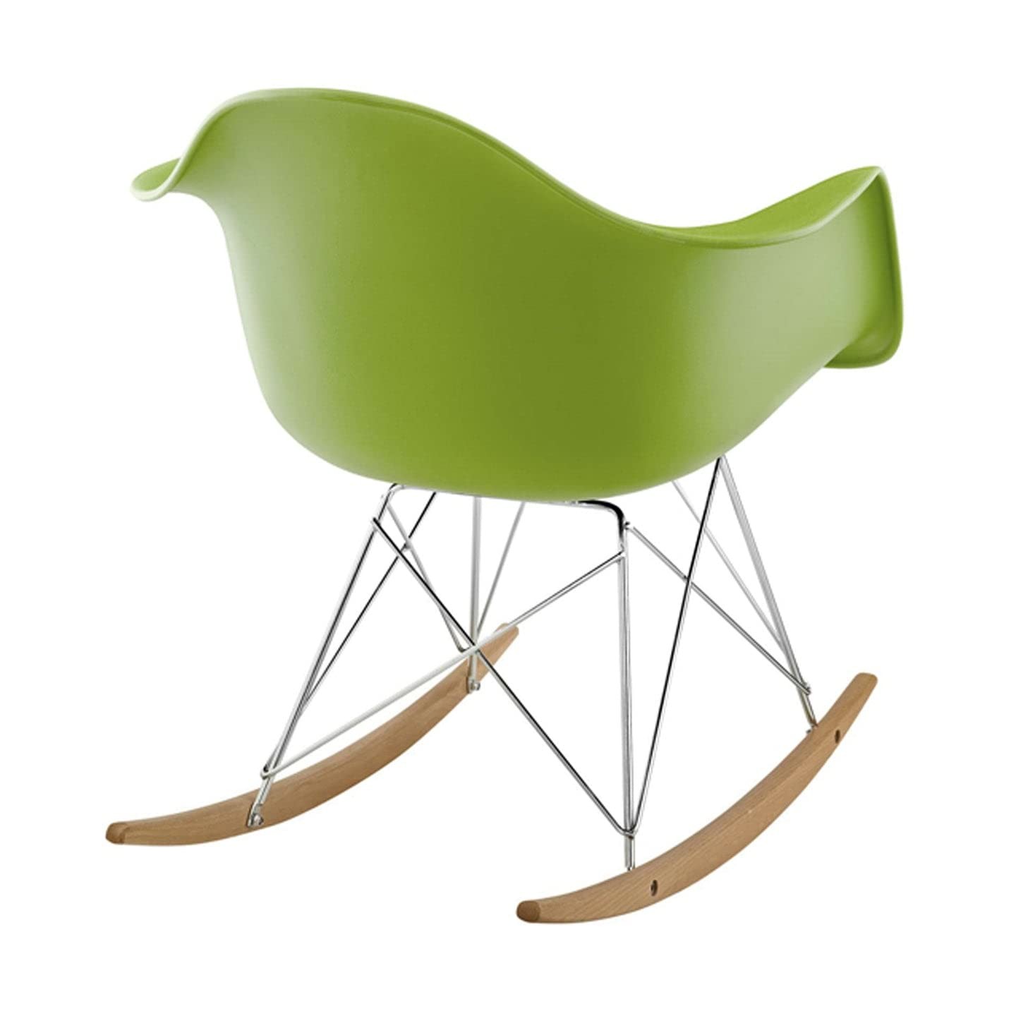 Aron Living Atoll 26" Mid-Century Plastic Rocker Arm Chair in Green