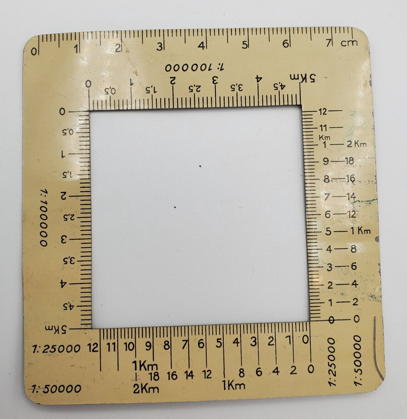 Original WWII WW2 German ruler Map template Distance Tool Artillery Planzeiger