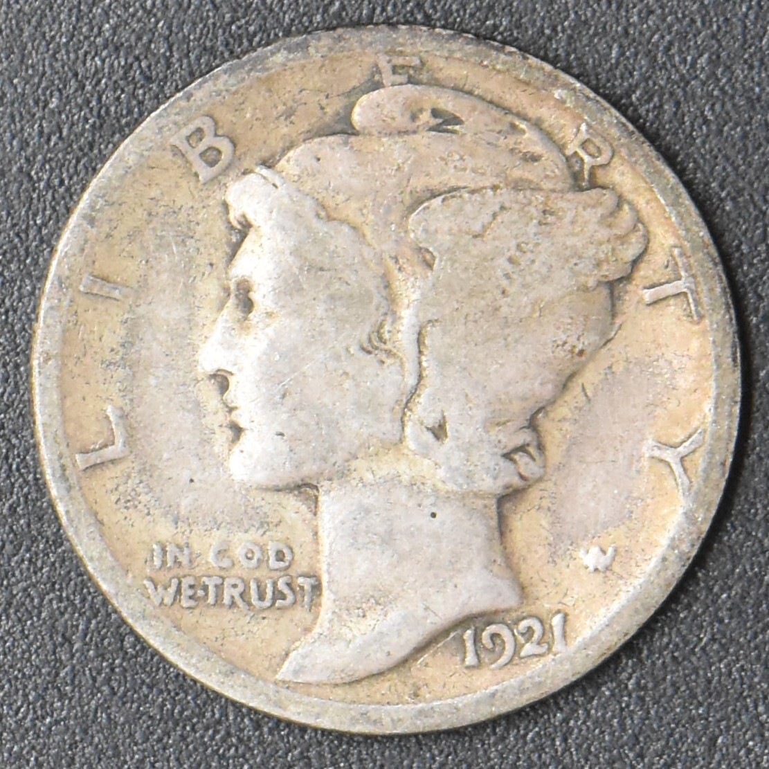 1921 Mercury Dime Philadelphia 10C - COINGIANTS -