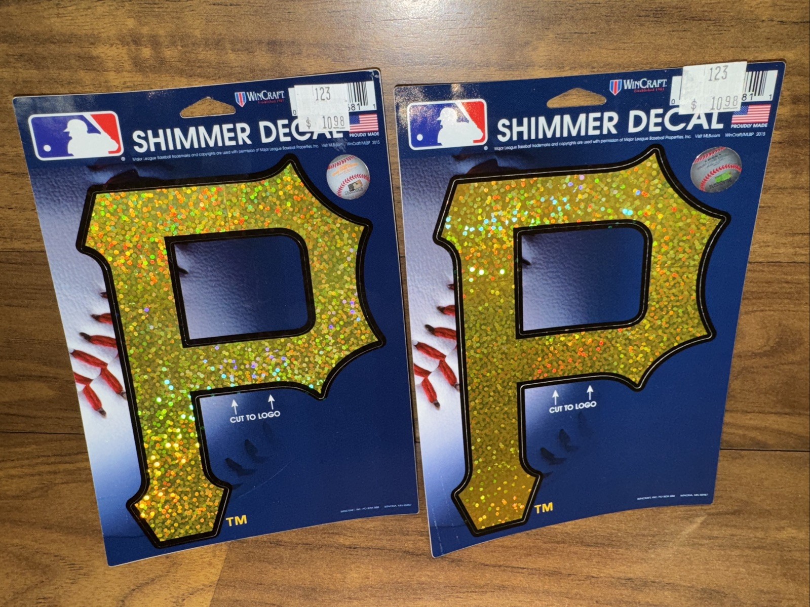Lot Of 2 -Pittsburgh Pirates 5X7 Shimmer Decal Wincraft Official MLB