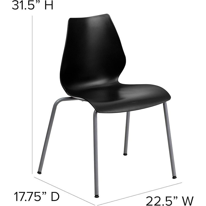 Ergonomic Stackable Chair W/ Curved Back Heavy Duty Steel Frame Training New