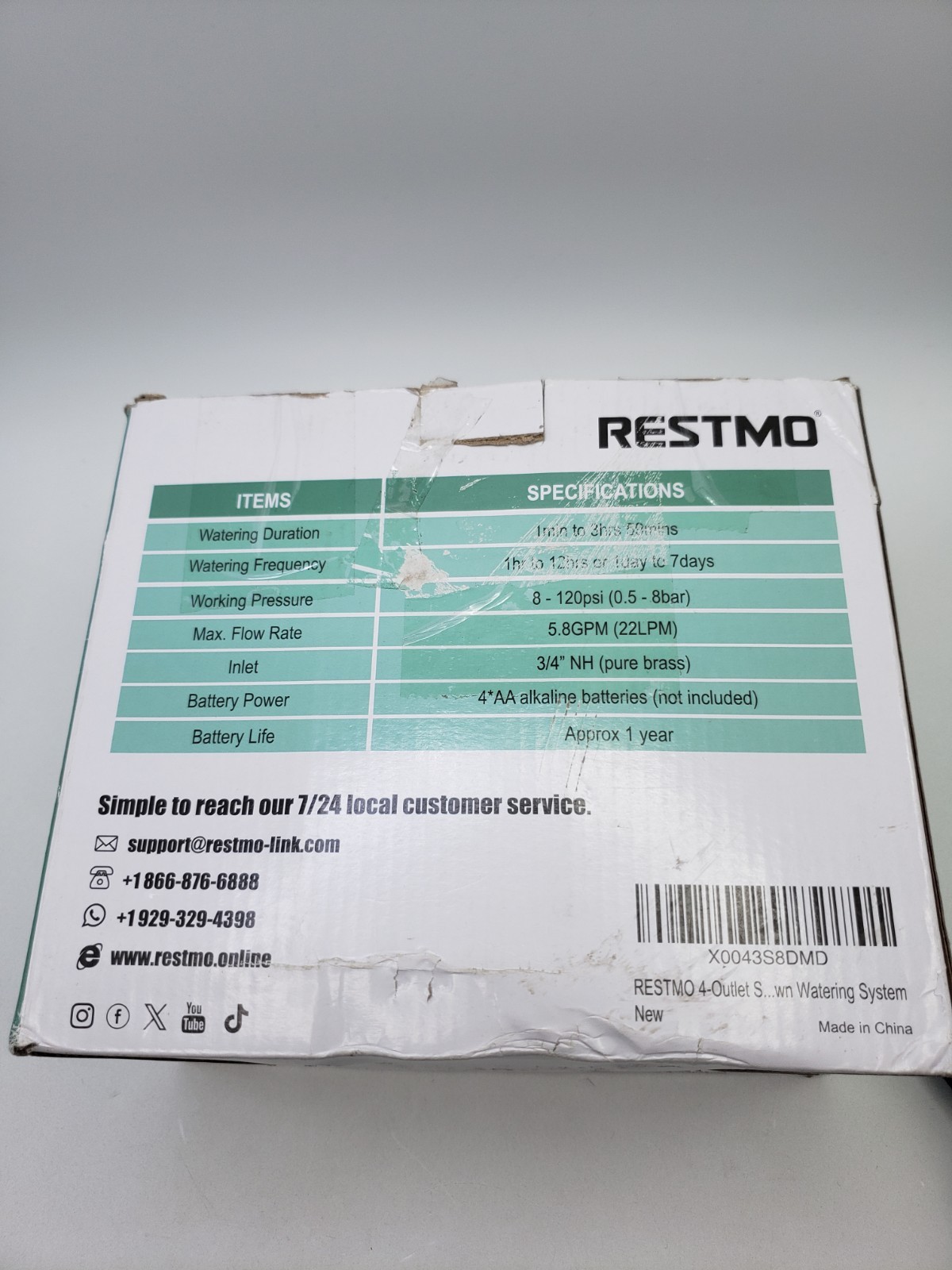 RESTMO 4-Zone Digital Water Timer w/ Brass Inlet 4-Outlet Programmable (0-HT-3D)