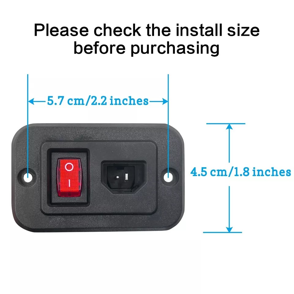 Fixed DC Power Socket for Power Recliner Sofa Lift Chair Replacement with Switch