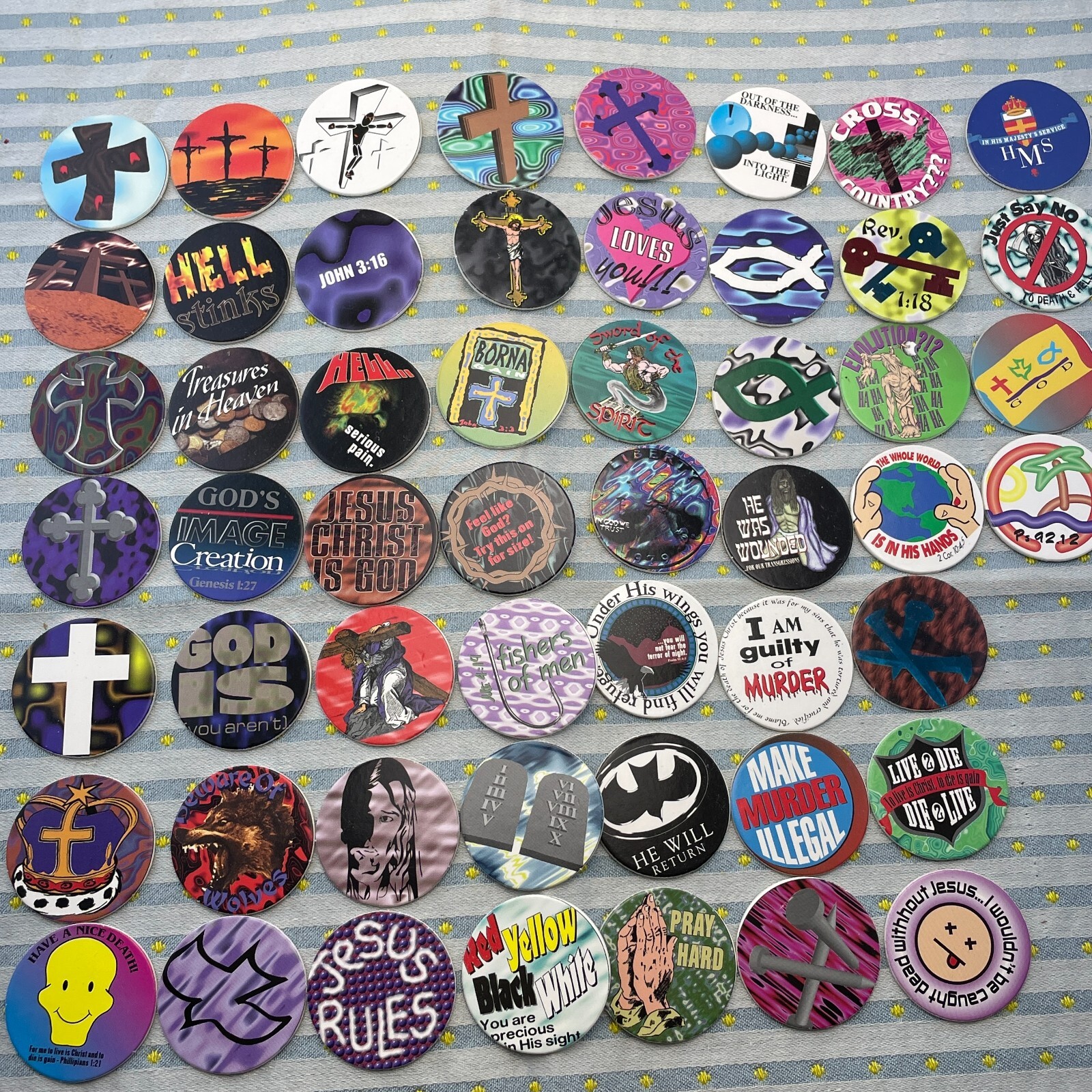 Christian Pogs Lot of 100 Available Graphics Pictured Randomized