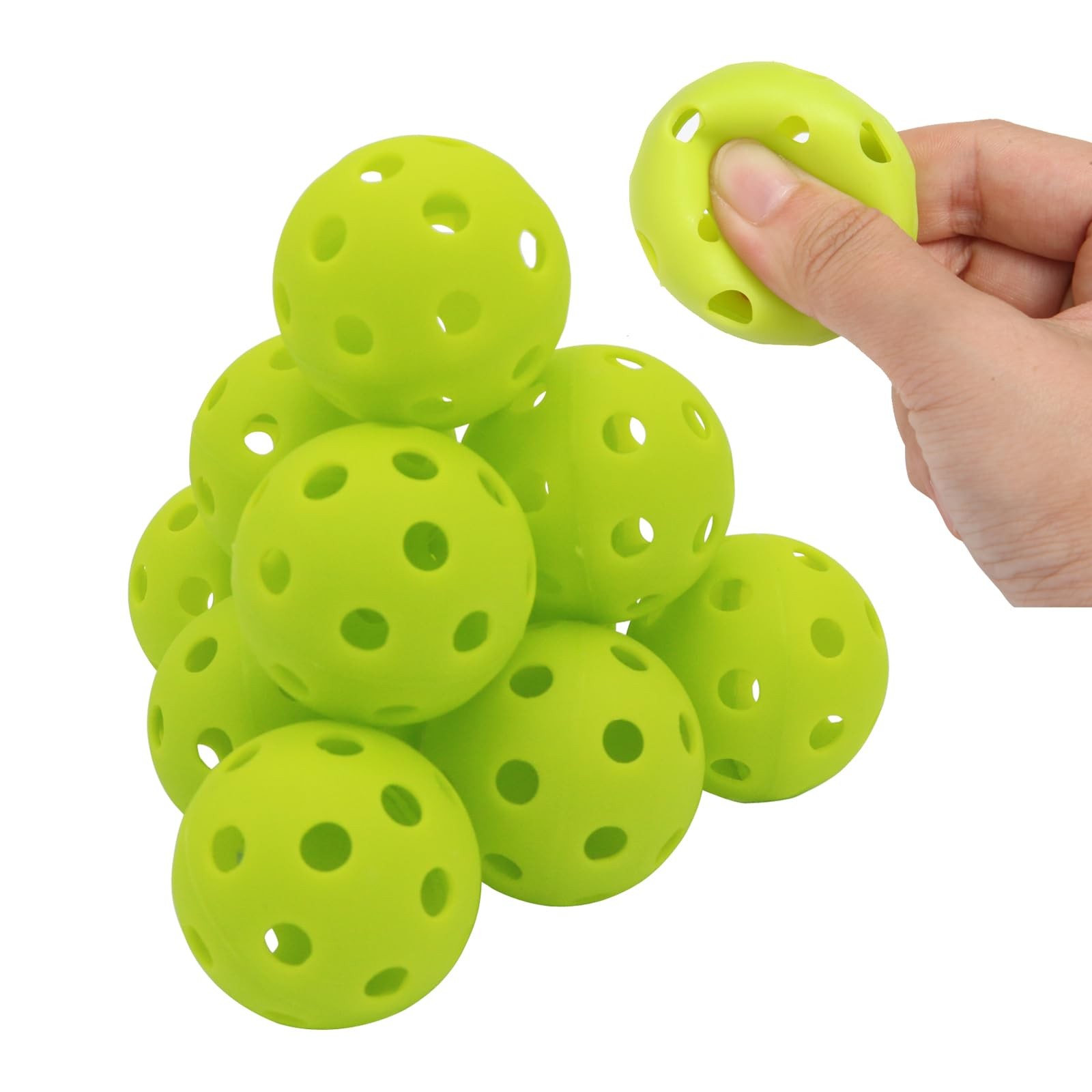 Plastic Golf Balls [Anti-Crack] 42mm Soft Training Golf Balls for Swing Pract...