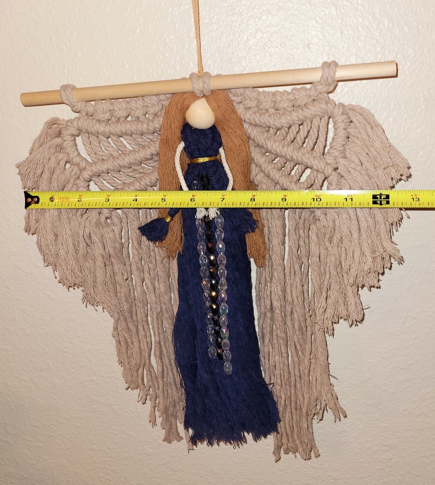 Macrame Handmade Wall Hanging Decor Crocheted Angel Doll Made From Cotton Thread
