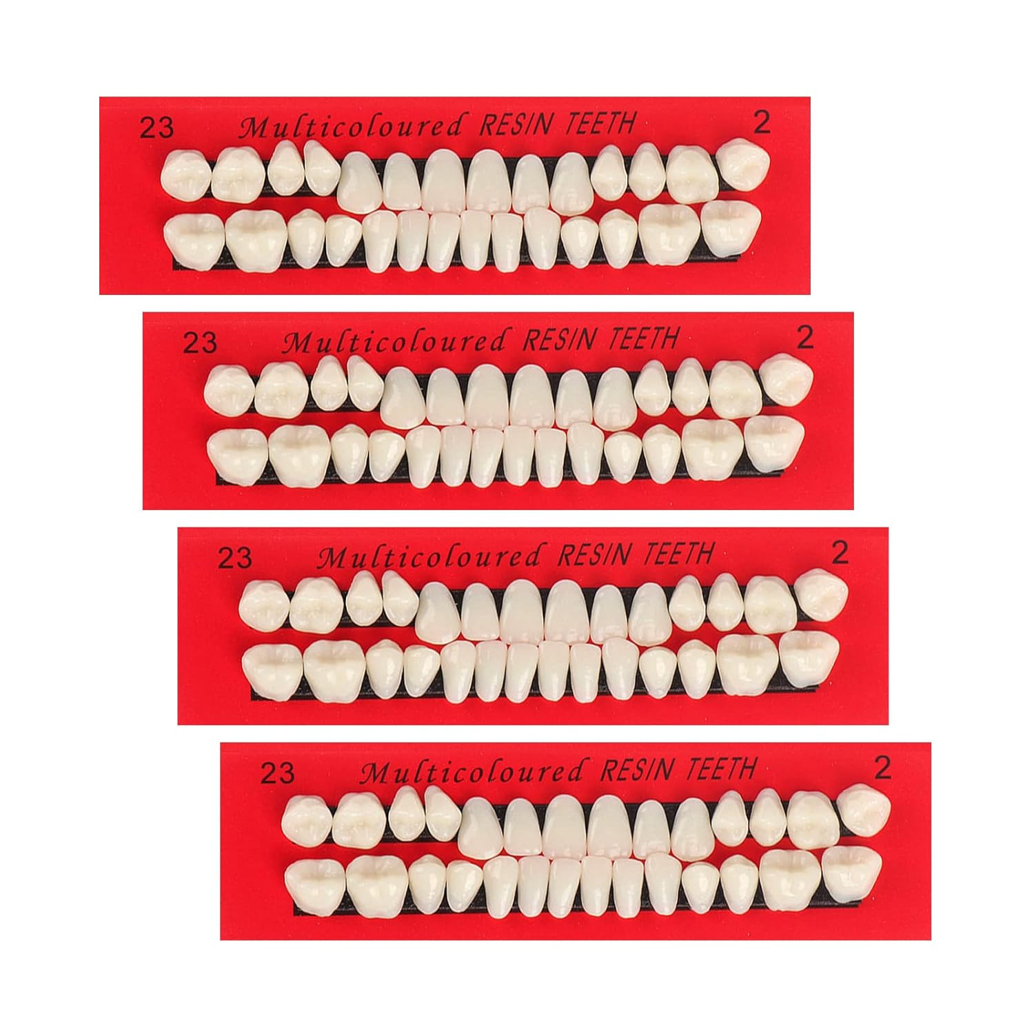 Dientes resina acrilica set 4p dentadura completa superior inferior 112 piezas