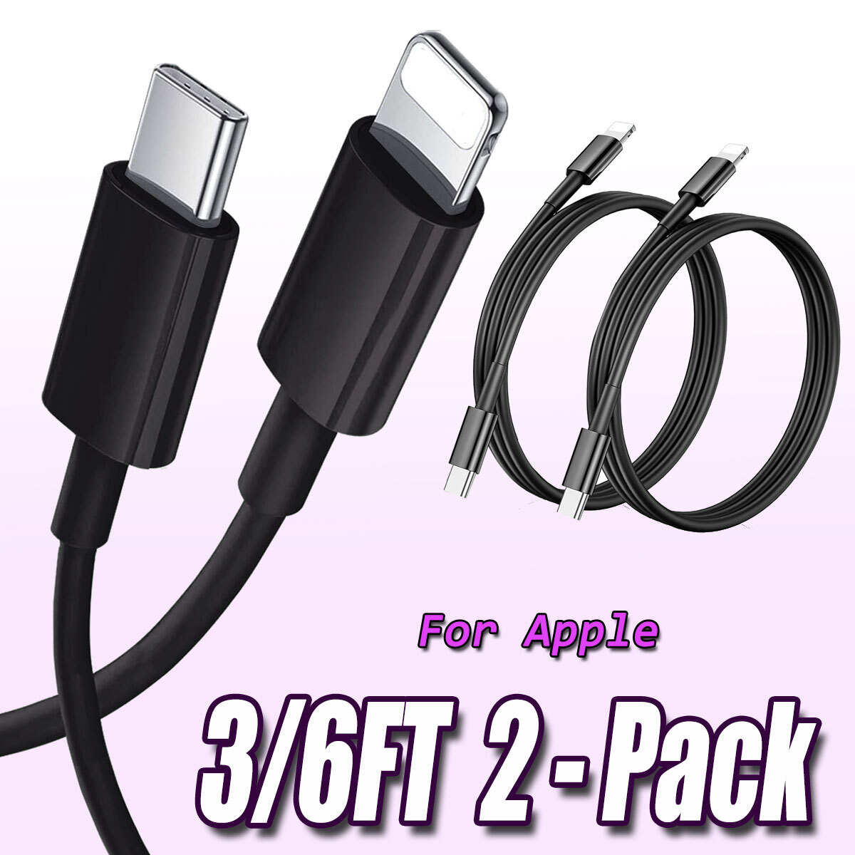 USB C to iPhone Charger Cable For Apple iPad 5 6 7 8 9th Gen Fast Charging Cord