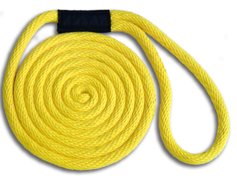Solid Braid Nylon Dock Line 5/8" x 10' - Floats! Made in USA / YELLOW!