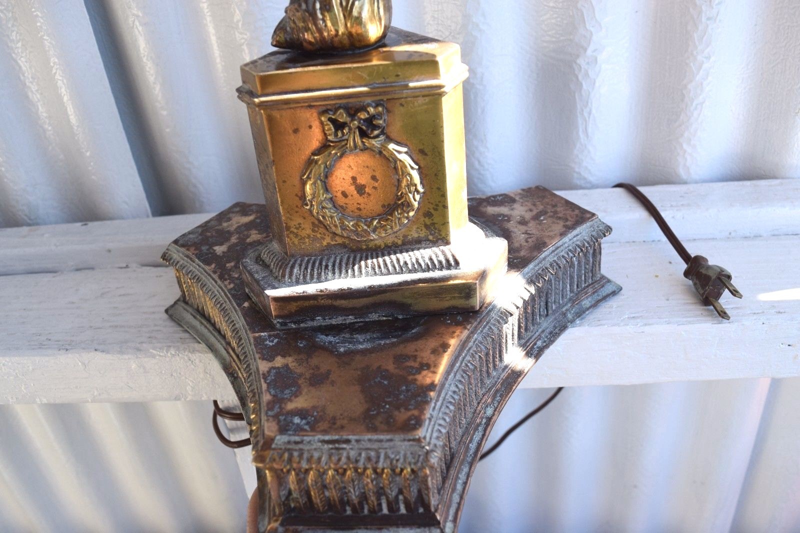 Vintage Cast Metal Art Noveau Lamp
