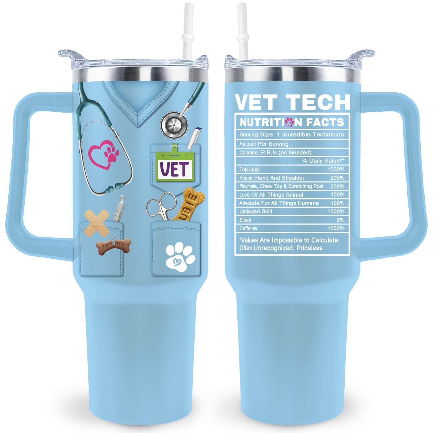 Vet Tech Gifts Vet Tech Tumbler Cup Veterinarian Gift For Men Women 40 Oz Vet...