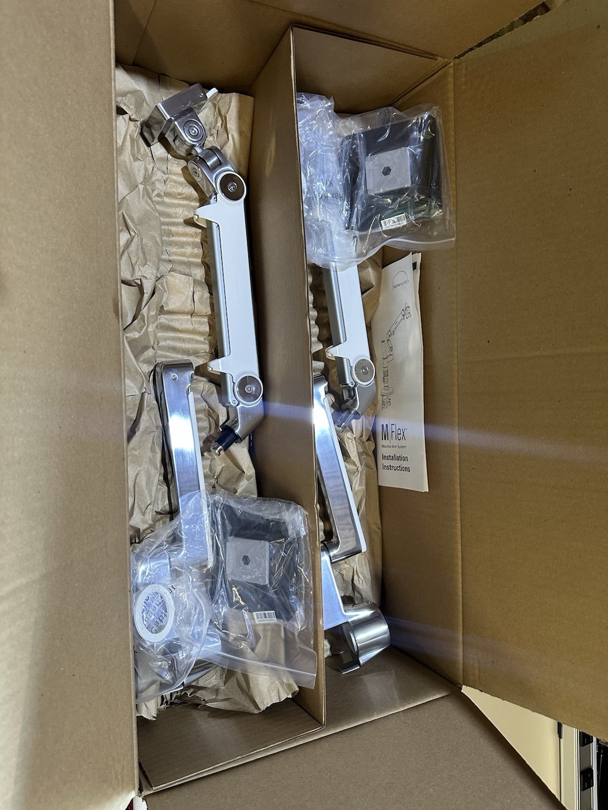Humanscale M/Flex Dual Monitor Arm – Parts Only – Missing Clamp & Pole