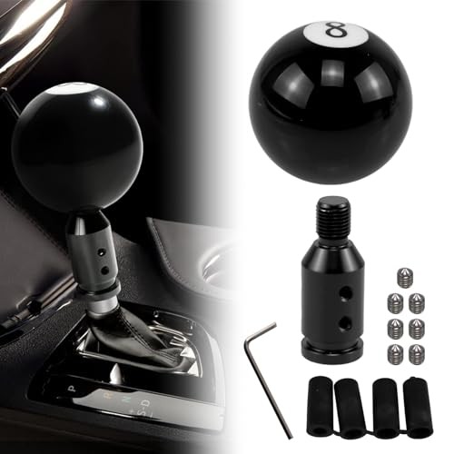 RYANSTAR Black 8 Round Ball Gear Shift Knob - Universal Compatible with 8 Ball