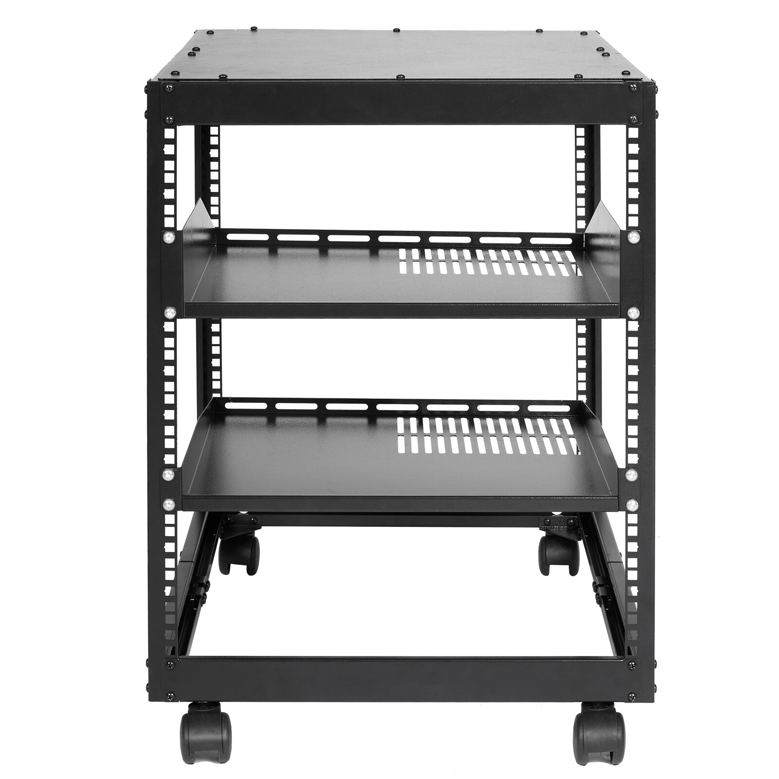VEVOR 12U 4 Post Open Frame Server Rack Network Enclosure 15''-40'' Adjustable