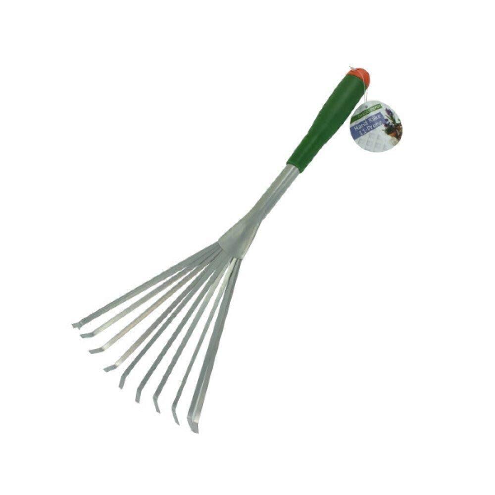 Hand Rake Soil Tiller with Ergonomic Handle for Gardening Cultivating Leaves