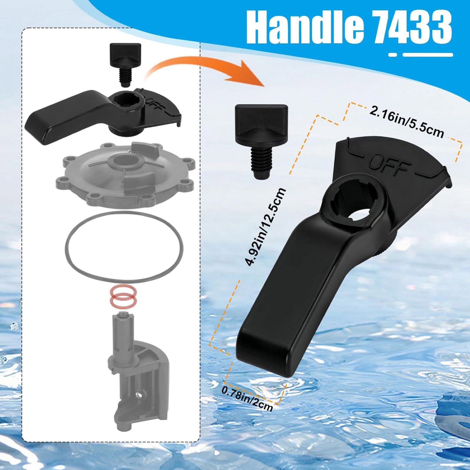 3-Port Pool Valve Rebuild Kit 4603 Knob For Jandy Never Lube Positive Seal 4717