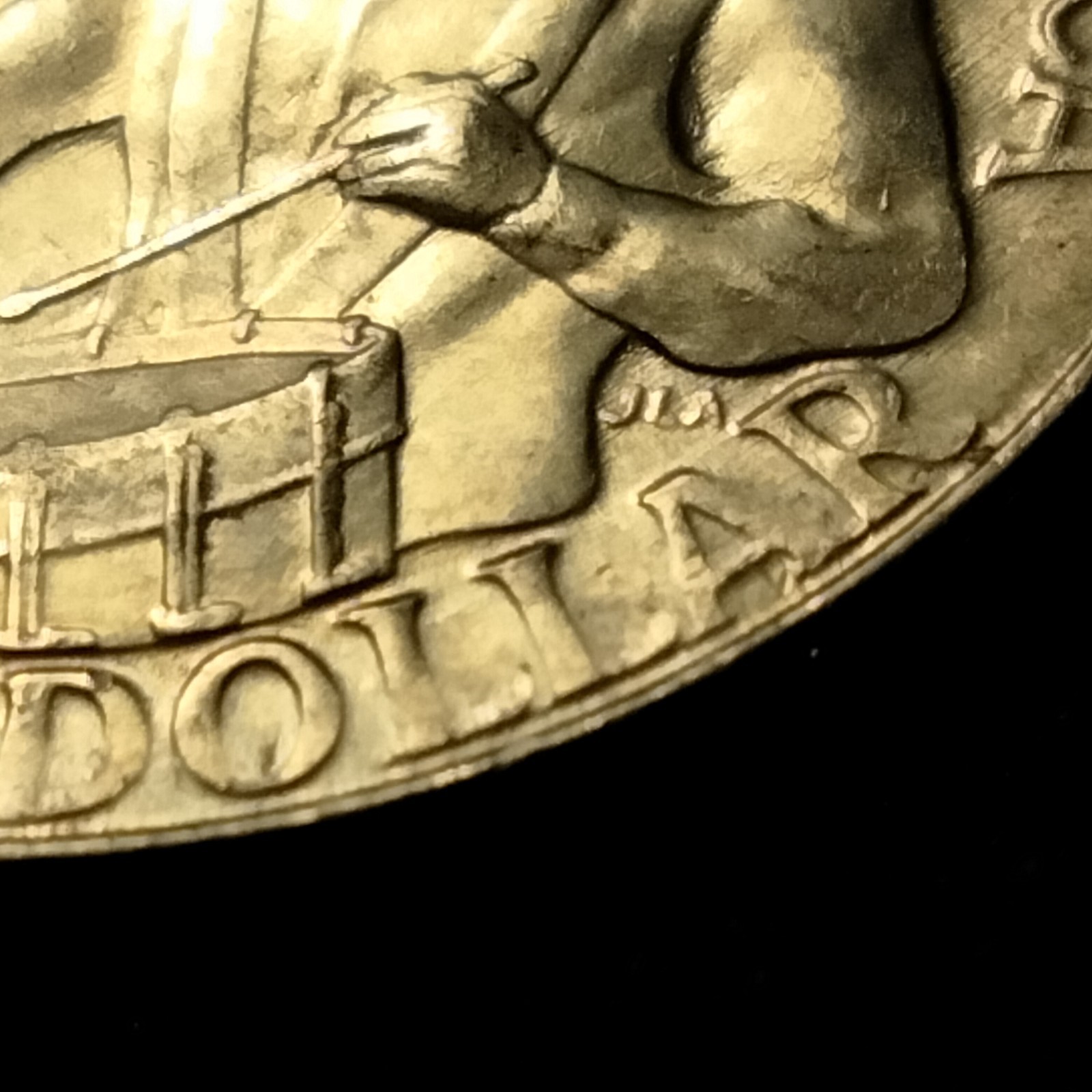 1776-1976 D Bicentennial Quarter Struck Thru Grease