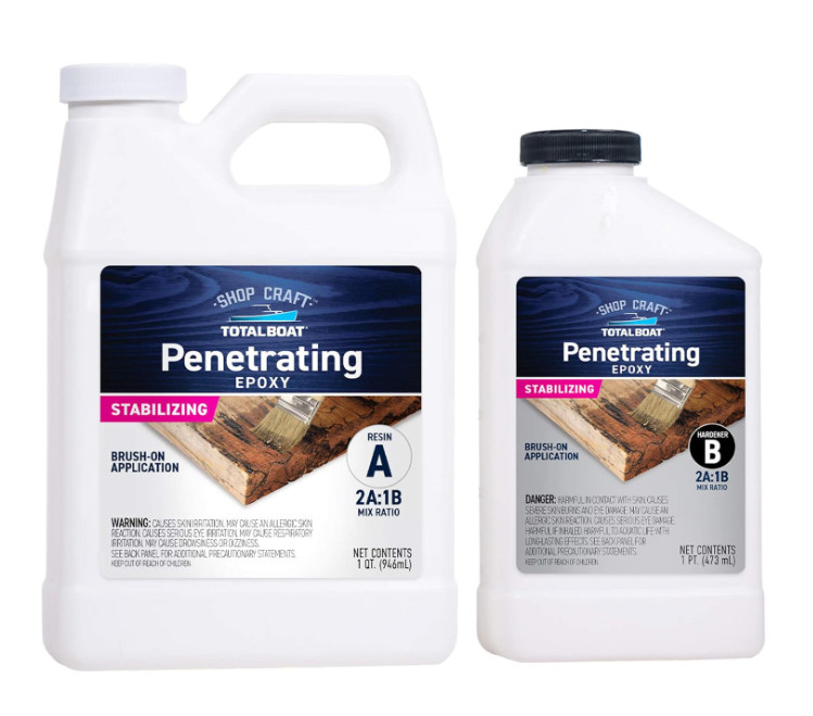 Clear Penetrating Epoxy Wood Sealer Stabilizer for Rot Repair and Restoration