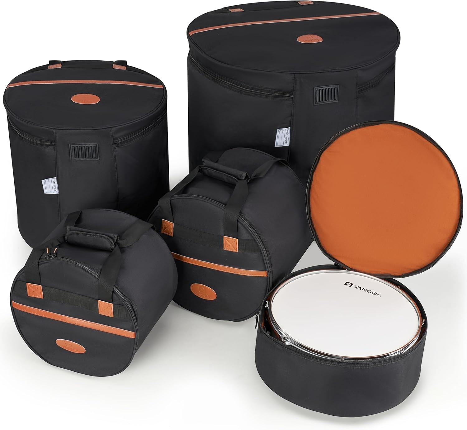 5-Piece Drum Bag Set 10" Tom 12" Tom 14" Snare 16" Floor 22" Bass Travel Drum