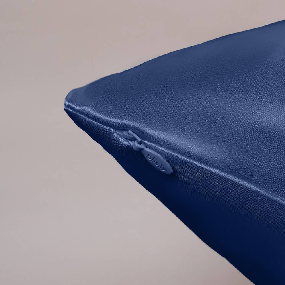 Blissy King 600 Thread Count Silk Pillowcase Navy Blue