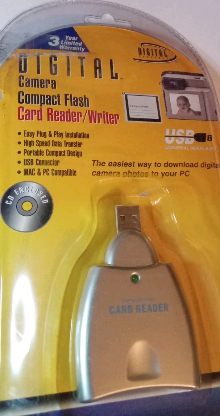 DIGITAL CONCEPTS CAMERA COMPACT FLASH MULTIMEDIA CARD READER/WRITER (READ)