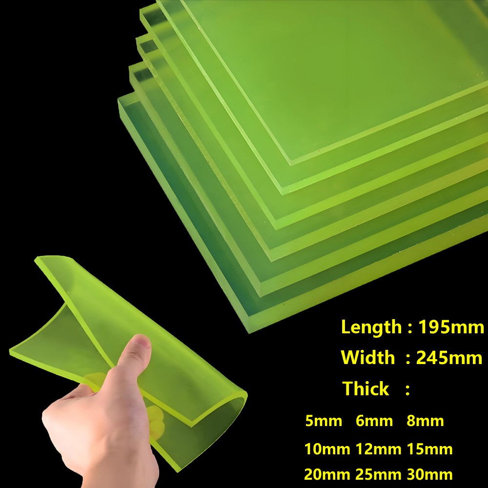 Solid Polyurethane Sheet 195mmx245mm PU Damping Pads Gaskets 5mm to 30mm Thick