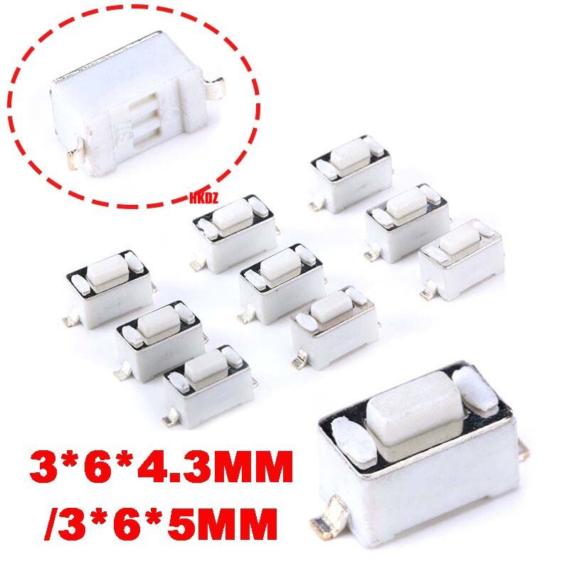3*6*4.3/5MM Tactile Push Button Switch Tact Switch Micro Switches 2-Pin SMD PCB